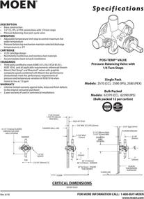 img 2 attached to Moen 2580 Posi-Temp Brass Shower 🚿 Valve: Hassle-Free Pressure Balancing with 1/2-Inch PEX Connection