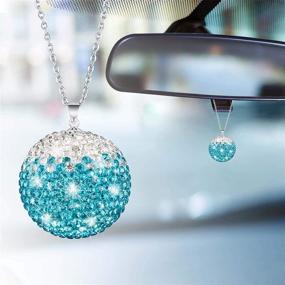 img 4 attached to 🔮 WINKA Car Decor Crystal Ball: Elegant Rear View Mirror Ornament with Rhinestones for Stylish Car Home Decor & Charm