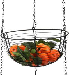 img 2 attached to Tebery Heavy Duty Wire Fruit Organizer - 3-Tier Black Hanging Basket for Kitchen with Metal Ceiling Hooks