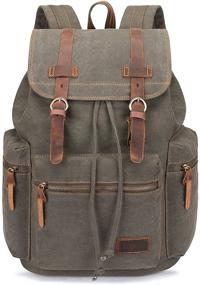 img 4 attached to BLUBOON Vintage Backpack Leather Rucksack Backpacks for Casual Daypacks