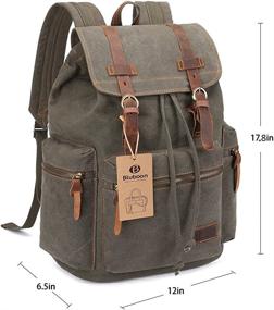 img 3 attached to BLUBOON Vintage Backpack Leather Rucksack Backpacks for Casual Daypacks