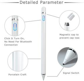 img 2 attached to 🖊️ White Stylus Pencil: Apple Compatible, Active Stylus Pen for Touchscreens, 1.5mm Fine Point Metal Tip, High Sensitivity Digital Stylus Pen for iPad, Android Tablets, and Other Touch Screens
