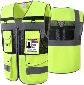 img 2 attached to JiKSafety Reflective Breathable Vest - High Visibility Yellow & Black Design