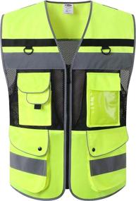 img 4 attached to JiKSafety Reflective Breathable Vest - High Visibility Yellow & Black Design