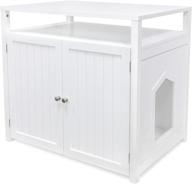 🐱 white furniture cat litter box enclosure - arf pets large box house with table logo