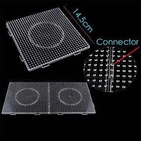 img 3 attached to 🧩 6-Piece Set of Large Square Clear Plastic Pegboards for Kids Craft Beads - 5mm Fuse Beads Boards