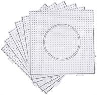 🧩 6-piece set of large square clear plastic pegboards for kids craft beads - 5mm fuse beads boards logo