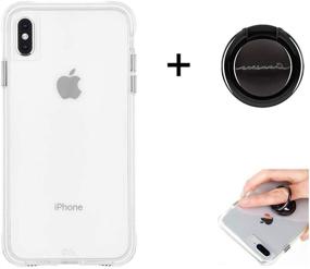 img 1 attached to 📱 Clear + Solid Black Ring Bundle - Case-Mate iPhone XS Max Tough Case for Apple iPhone 6.5" - Clear/Black