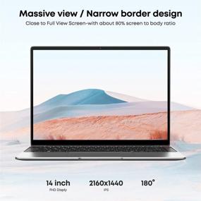 img 3 attached to 💻 Ноутбук CHUWI GemiBook Pro 14 дюймов, Intel Celeron Quad Core N5100 (до 2,8 ГГц), 8 ГБ DDR4, 256 ГБ SSD, дисплей 2160x1440, подсветка клавиатуры, USB-C, Windows 10, тонкий и легкий компьютер для бизнеса и учебы.