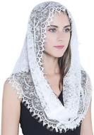 🧕 white infinity scarf mantilla - catholic veil church veil head covering for latin mass, enhanced seo logo