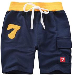 img 1 attached to 🩳 AMMENGBEI 3 Pack Summer Cotton Shorts: Boys' Clothing Essential for Comfortable Style