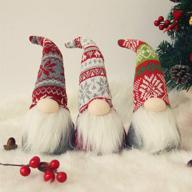🎄 juegoal handmade plush gnome santa scandinavian swedish tomte, christmas elf toy holiday present, winter table decor, set of 3 logo