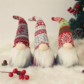 img 4 attached to 🎄 Juegoal Handmade Plush Gnome Santa Scandinavian Swedish Tomte, Christmas Elf Toy Holiday Present, Winter Table Decor, Set of 3