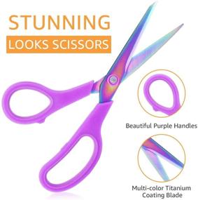 img 3 attached to ✂️ Premium Titanium Craft Scissors Set - eZAKKA Scissors: Ideal for Arts, Sewing, Home, and Office with Soft Grip