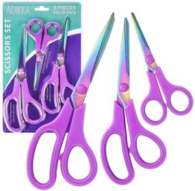 img 4 attached to ✂️ Premium Titanium Craft Scissors Set - eZAKKA Scissors: Ideal for Arts, Sewing, Home, and Office with Soft Grip