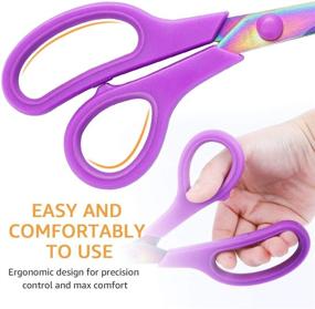 img 2 attached to ✂️ Premium Titanium Craft Scissors Set - eZAKKA Scissors: Ideal for Arts, Sewing, Home, and Office with Soft Grip