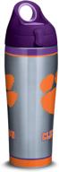 🐅 clemson tigers tradition 24oz stainless steel insulated tumbler - tervis, purple lid logo