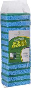 img 2 attached to Premium Non-Scratch Rectangle Scrub Sponges for Kitchen and Housework - Heavy Duty Cellulose Scrubbing Sponges, 12 Pack [Blue]