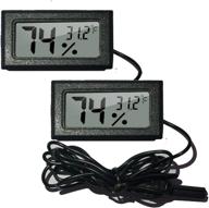 🏠 2-pack mini hygrometer thermometer with probe, digital humidity temperature gauge lcd display for humidors, home greenhouse, baby room, reptile incubator, brooders, indoor rooms (fahrenheit-℉) (2) логотип