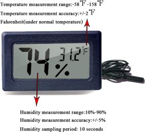 img 1 attached to 🏠 2-Pack Mini Hygrometer Thermometer with Probe, Digital Humidity Temperature Gauge LCD Display for Humidors, Home Greenhouse, Baby Room, Reptile Incubator, Brooders, Indoor Rooms (Fahrenheit-℉) (2)