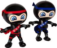 🎉 optimized set of 2 inflatable 24" ninjas/party decorations/inflates/toys/red/blue/decor логотип