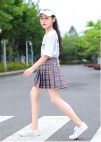 img 2 attached to Stylish and Stretchy Girls' Pleated School Skirts: Perfect Skirts & Skorts for Girls' School Uniforms