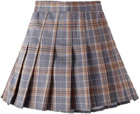 img 4 attached to Stylish and Stretchy Girls' Pleated School Skirts: Perfect Skirts & Skorts for Girls' School Uniforms