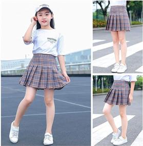 img 1 attached to Stylish and Stretchy Girls' Pleated School Skirts: Perfect Skirts & Skorts for Girls' School Uniforms