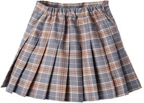 img 3 attached to Stylish and Stretchy Girls' Pleated School Skirts: Perfect Skirts & Skorts for Girls' School Uniforms