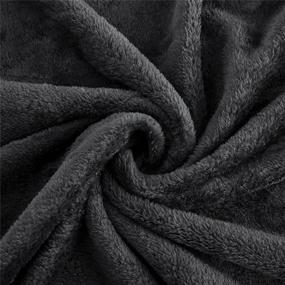 img 1 attached to 🛌 Ponvunory Flannel Fleece Plush Blanket: Full/Queen Size, Black - Super Soft & Warm Microfiber Blanket for Chair, Sofa, Bed, Camping & Travel