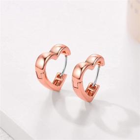 img 2 attached to U7 Women's Hoop Earrings - Surgical Stainless Steel/18K Gold 👂 Plated Small Huggie Hoops with CZ Accents, Magnetic Earrings, Clip-On Hoops Set