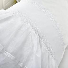 img 4 attached to 🛏️ Luxuriously Designed Softta Solid White Pillowcase with Elegant Lace Patchwork - Available in Twin, Full, and Queen Sizes