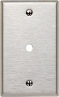 📞 leviton 84013 stainless steel wallplate for telephone/cable, 1-gang standard size, box mount logo