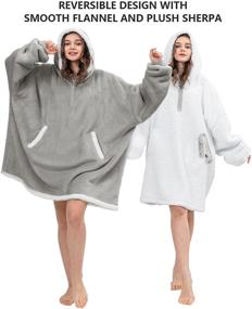 img 2 attached to 🧥 Ultimate Comfort and Warmth: Angelhood Blanket Hoodie - Your Cozy Oversized Wearable Blanket with Giant Pocket for Men, Women, Teens, and Friends