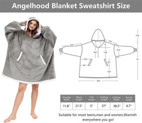 img 1 attached to 🧥 Ultimate Comfort and Warmth: Angelhood Blanket Hoodie - Your Cozy Oversized Wearable Blanket with Giant Pocket for Men, Women, Teens, and Friends