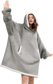 img 4 attached to 🧥 Ultimate Comfort and Warmth: Angelhood Blanket Hoodie - Your Cozy Oversized Wearable Blanket with Giant Pocket for Men, Women, Teens, and Friends