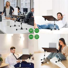 img 3 attached to 📚 Versatile Laptop Bed Tray Table: Adjustable Height & Angle, Foldable Legs – Ideal for Writing, Eating, Gaming, Working, Standing – Portable Lap Desk for Couch, Sofa, Bed