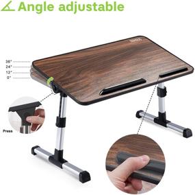 img 2 attached to 📚 Versatile Laptop Bed Tray Table: Adjustable Height & Angle, Foldable Legs – Ideal for Writing, Eating, Gaming, Working, Standing – Portable Lap Desk for Couch, Sofa, Bed