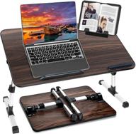 📚 versatile laptop bed tray table: adjustable height & angle, foldable legs – ideal for writing, eating, gaming, working, standing – portable lap desk for couch, sofa, bed logo