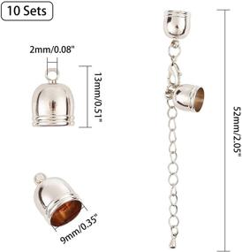 img 3 attached to 🔗 Arricraft 10 Sets: Premium 8.5mm Platinum Brass Cord End Cap with Lobster Clasp & Chain Extender for Optimal Jewelry Making