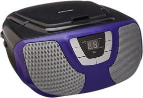 img 1 attached to 📻 Compact and Stylish Sylvania Portable CD Player Boom Box with AM/FM Radio (Purple) – SRCD1025-Purple