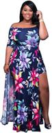 👗 verttee maxi women's dress: elegant boat neck, short sleeve & plus size high waist print for casual party, club & cocktail - flattering split design! logo