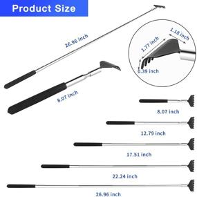 img 2 attached to 🖐️ Portable Extendable Back Scratcher Set - Kuvvfe Stainless Steel Telescoping Back Scratcher Duo with Stylish Gift Packaging