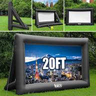 🎬 inflatable movie screen, 20-foot indoor outdoor theater projector screen - supports front & rear projection, blower, tie-downs & storage bag included - ideal for movie nights, pool parties, backyards logo