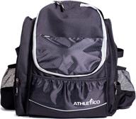 athletico power shot disc golf backpack - 20+ disc capacity for pro or beginner disc golfers - unisex design logo