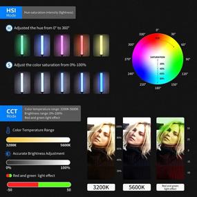 img 2 attached to Neewer 2.4G RGB LED световой стик 3-Pack: пульт дистанционного управления, диммер 3200K~5600K/CRI95+ фотоосветительный набор с подставкой, рычагом и сумкой