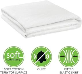 img 1 attached to 🛏️ mDesign King Size Waterproof Mattress Protector - Premium Cotton Terry Bed Cover, Deep Pocket Fitted Sheet - Vinyl Free, Machine Washable - Optic White