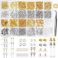 📿 caffox earring making supplies kit - 2900pcs earring hardware pieces for jewelry making, includes earring hooks, posts, backs, and jump rings in silver and gold logo