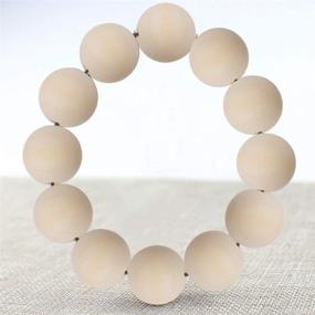 img 2 attached to 🧵 DIY Art Supplies: DLOnline 120PCS 20mm Natural Wood Beads - Unfinished Round Wooden Beads with Elastic Rope for Bracelet Making and Handcrafted Projects