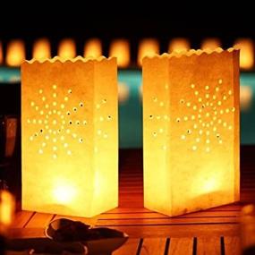 img 4 attached to 🔥 Wishlantern Luminary Fire-Retardant Candle Bags (Star Design) - Reusable - 5 Pack